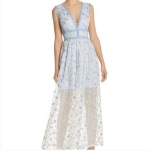 AQUA Embroidered Floral Maxi Dress NWT, Size L
